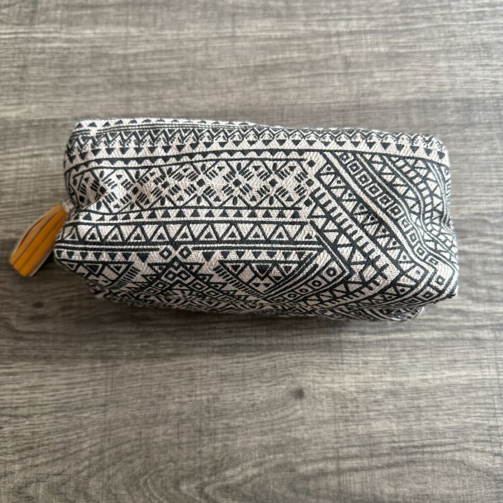 NWOT Silpada  Magnetic Makeup Bag Mirror Zipper Closure Tribal Geometric Enthnic - Picture 7 of 11
